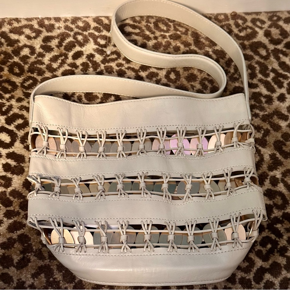 Zara Cream & Gold Bucket Bag